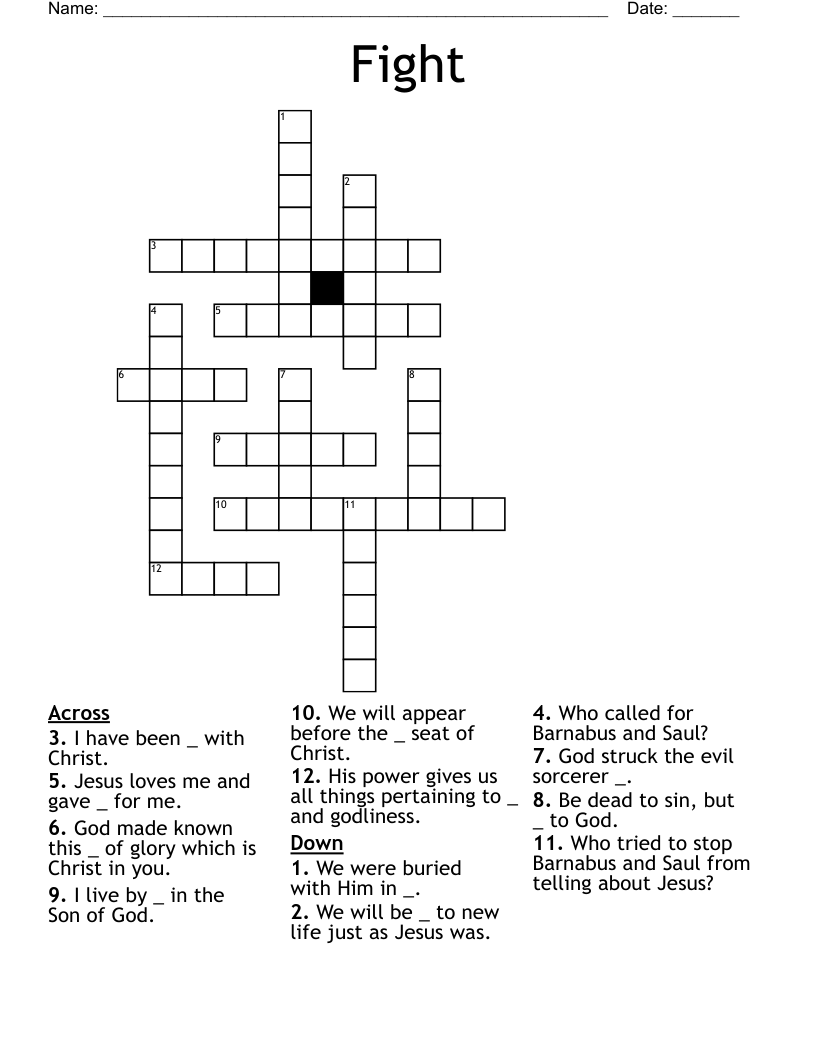 Fight Crossword