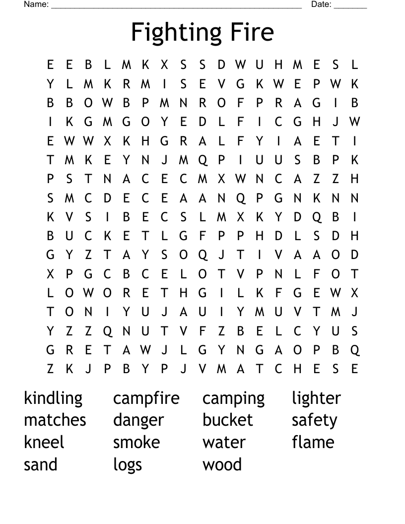 Fighting Fire Word Search