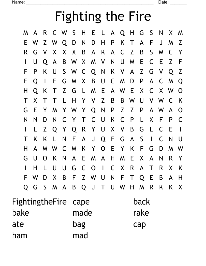 Fighting the Fire Word Search