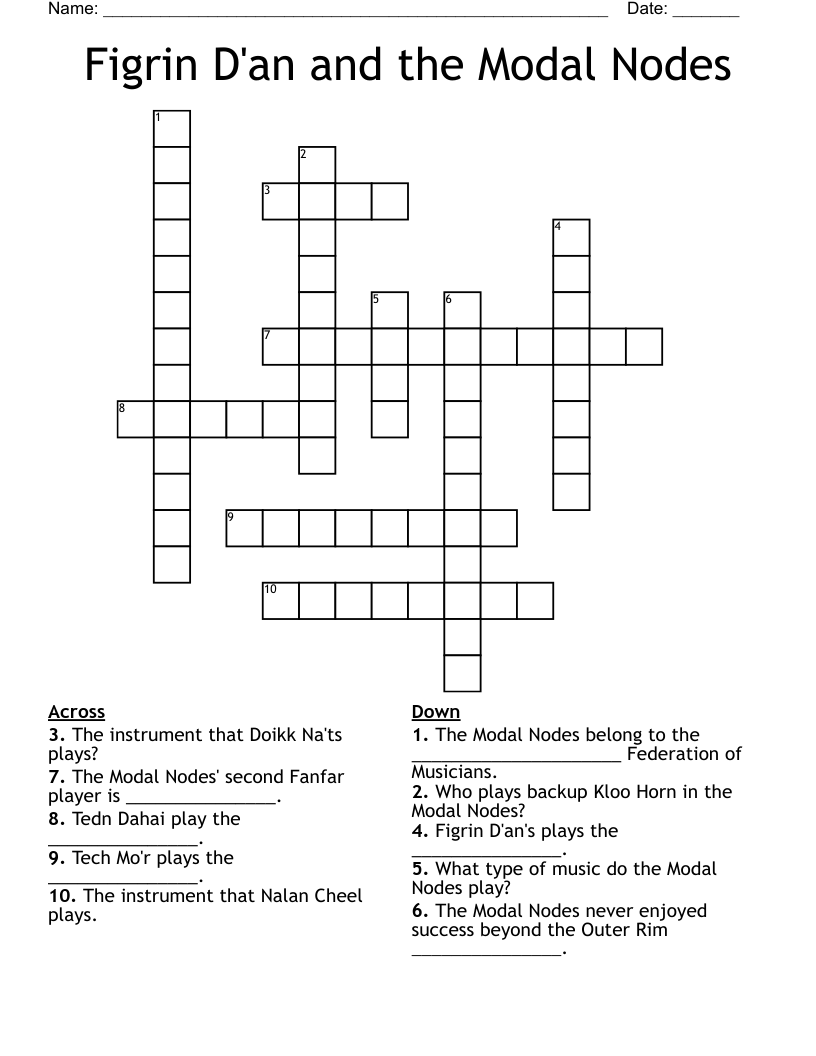 Figrin D'an and the Modal Nodes Crossword