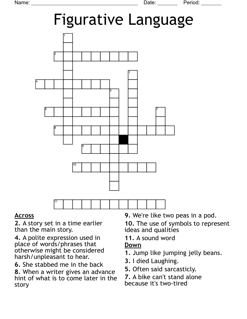 Figurative Language Crossword