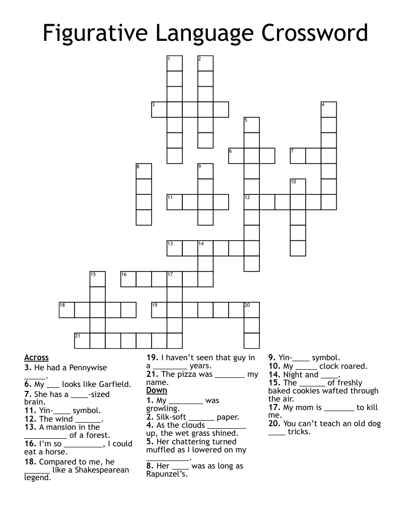Figurative Language Crossword