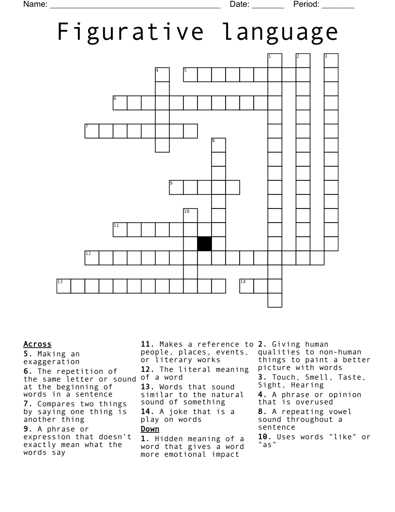 Figurative language Crossword