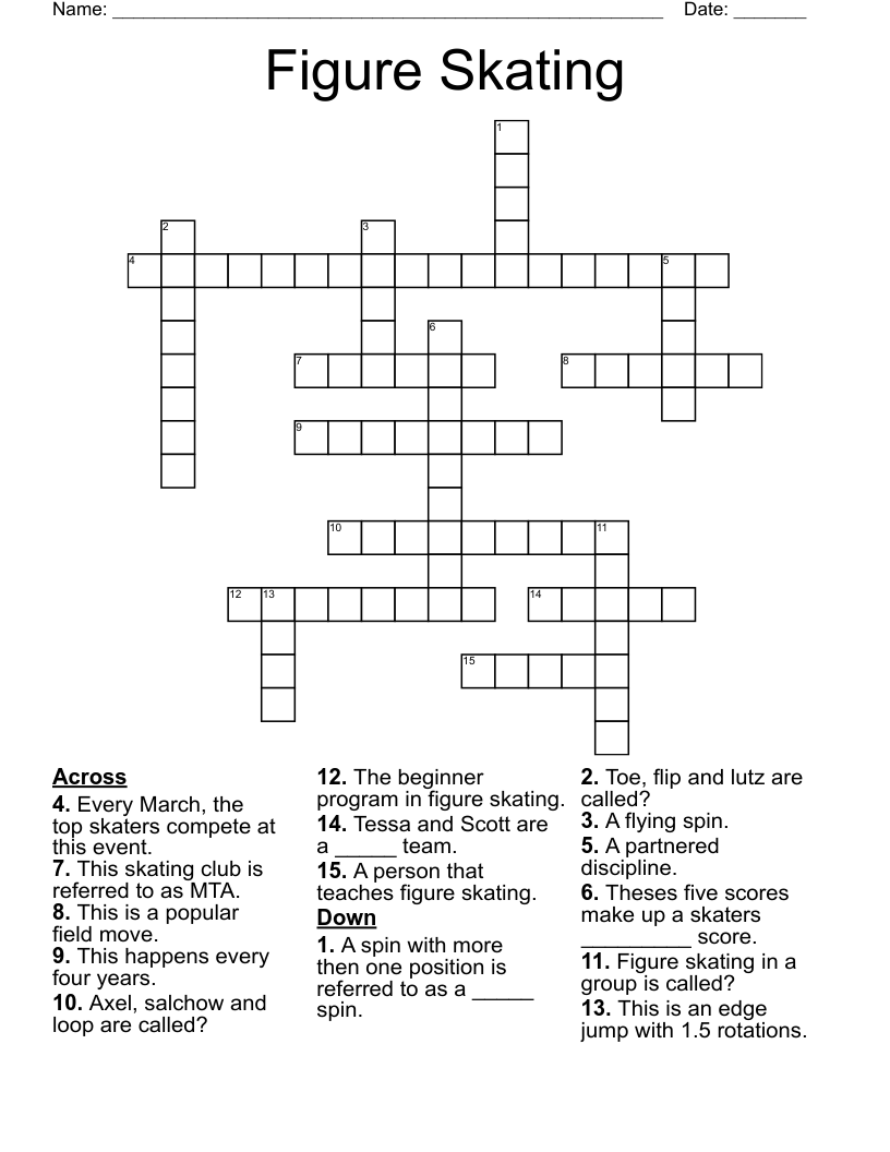 Figure Skating Crossword