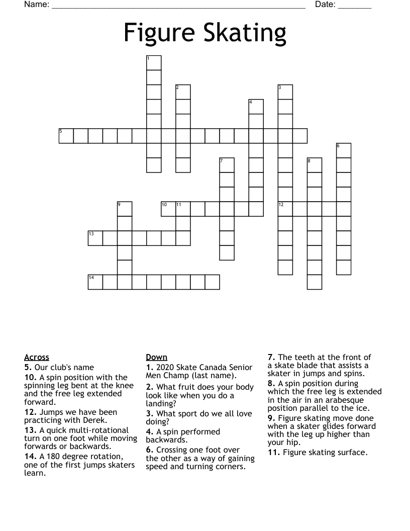 Figure Skating Crossword