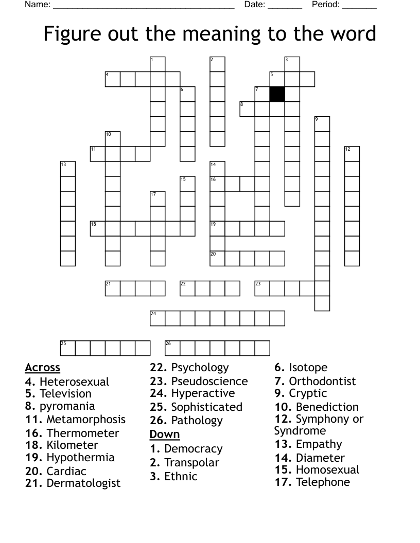 Figure out the meaning to the word Crossword