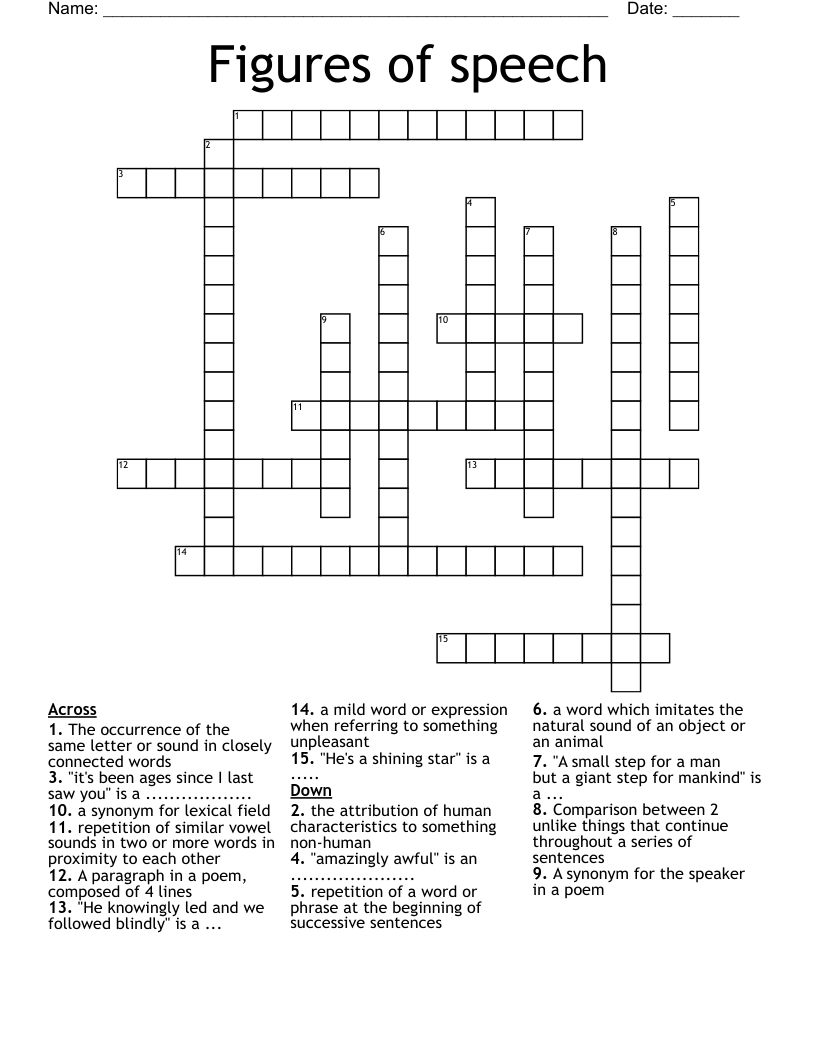 Figures of speech Crossword