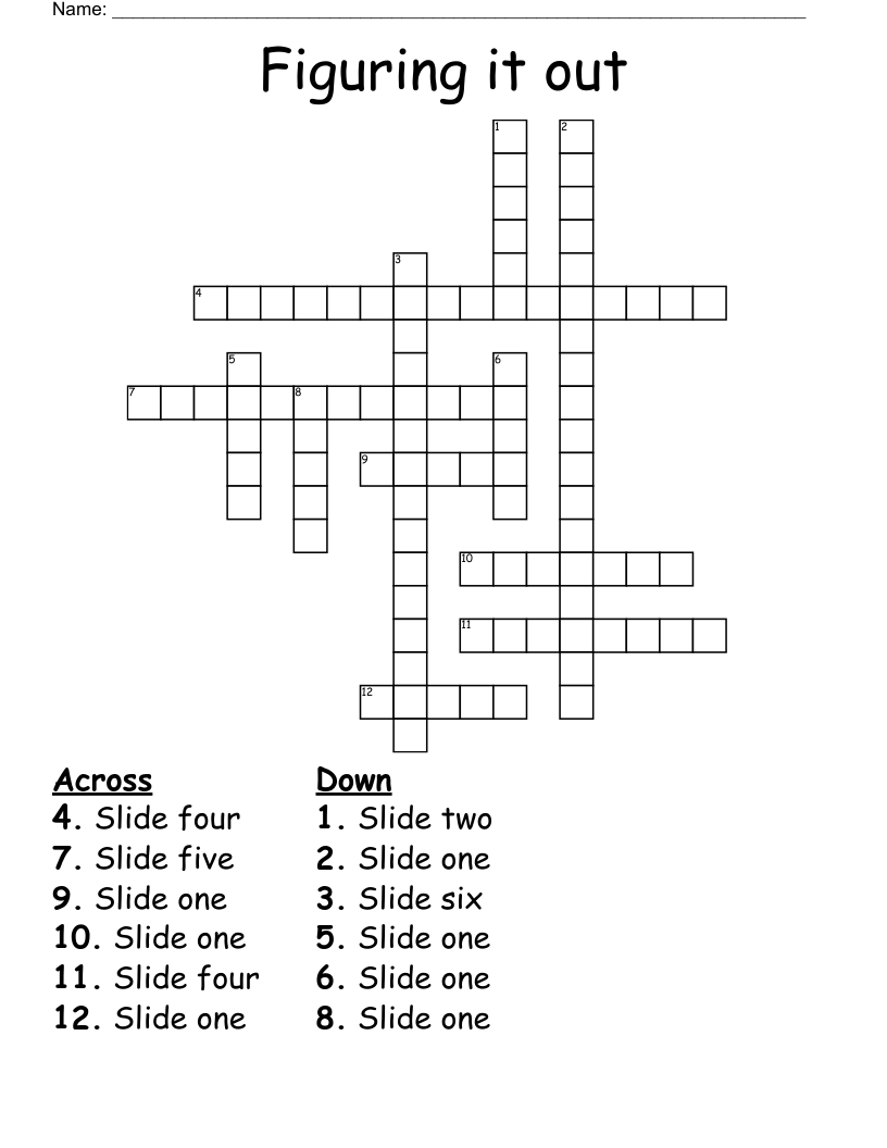 Figuring it out Crossword
