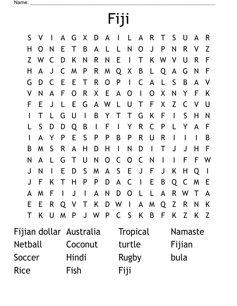 Fiji Word Search