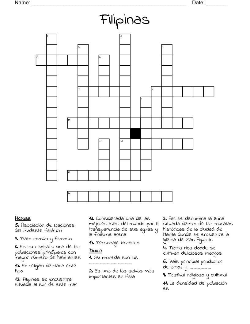 Filipinas  Crossword