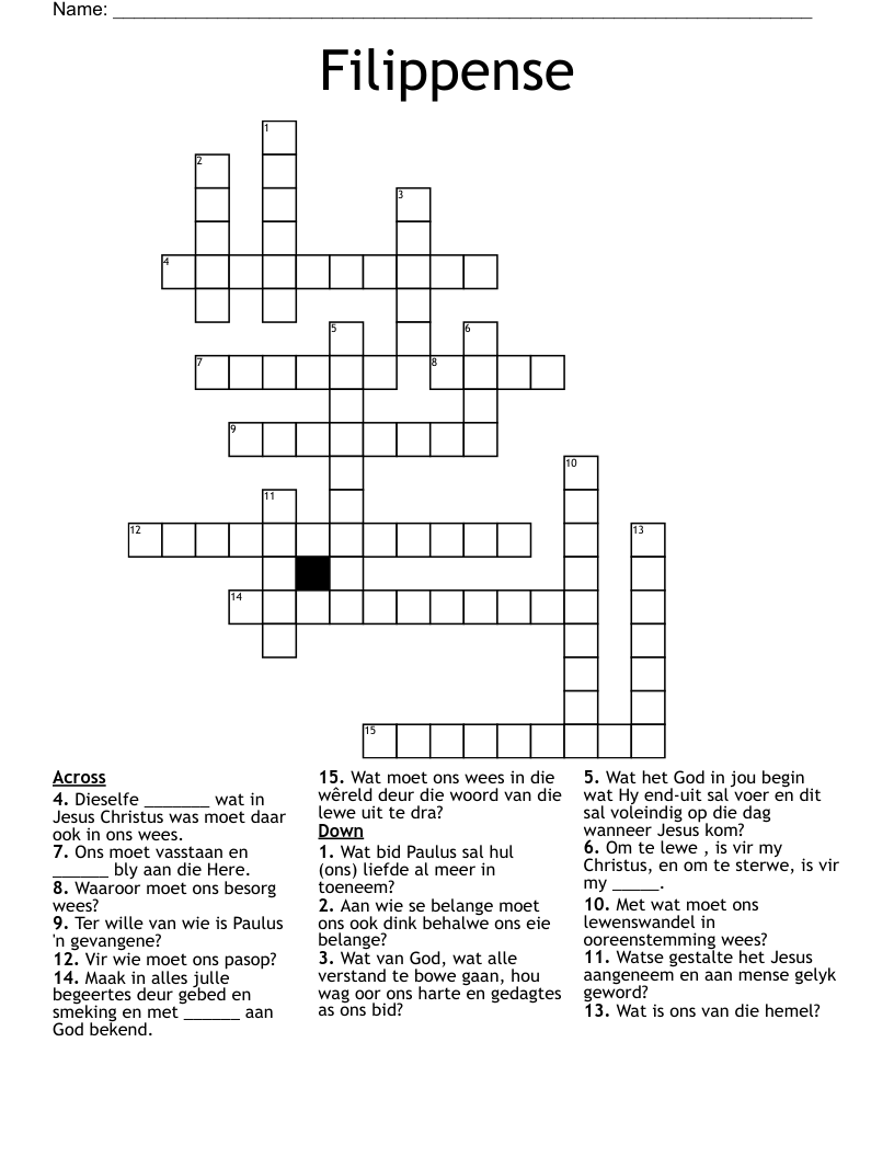 Filippense Crossword