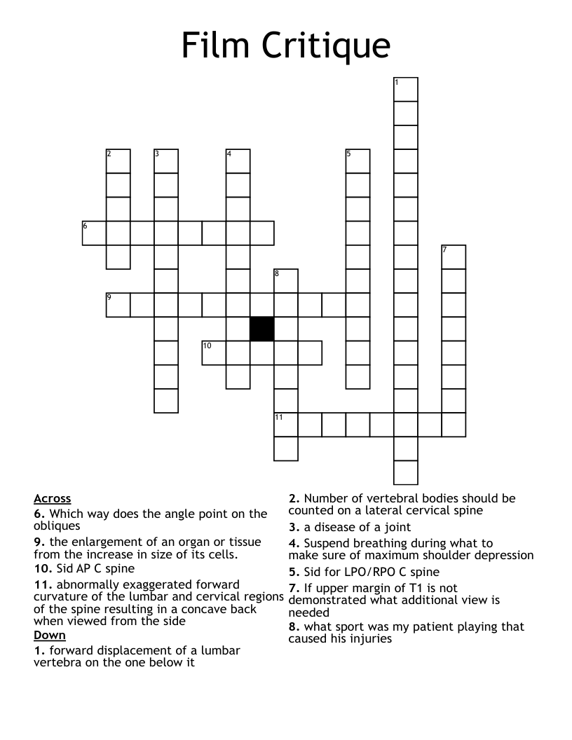 Film Critique  Crossword
