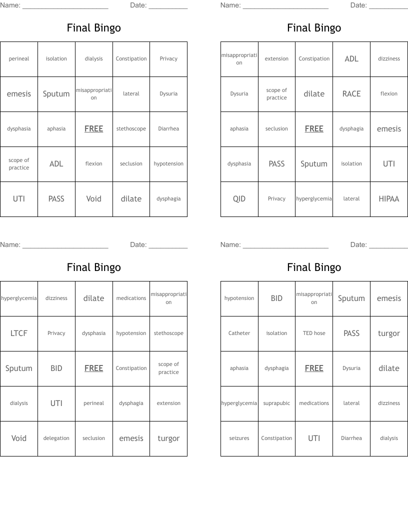 Final Bingo