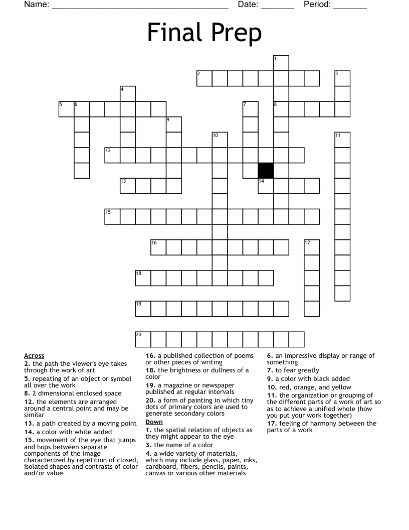 Final Prep Crossword