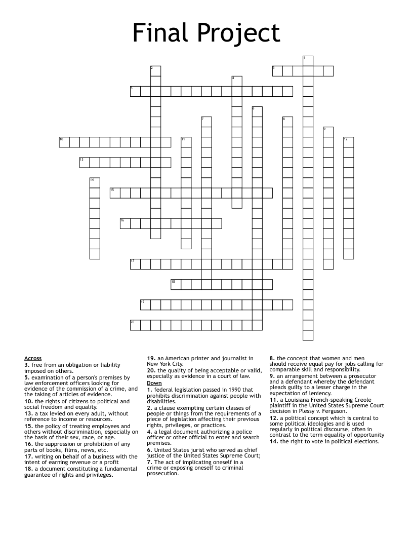 Final Project Crossword