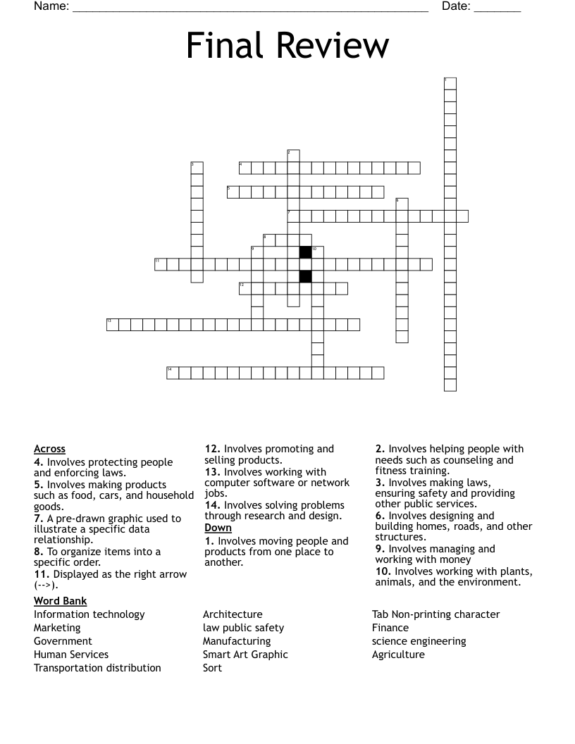Final Review Crossword