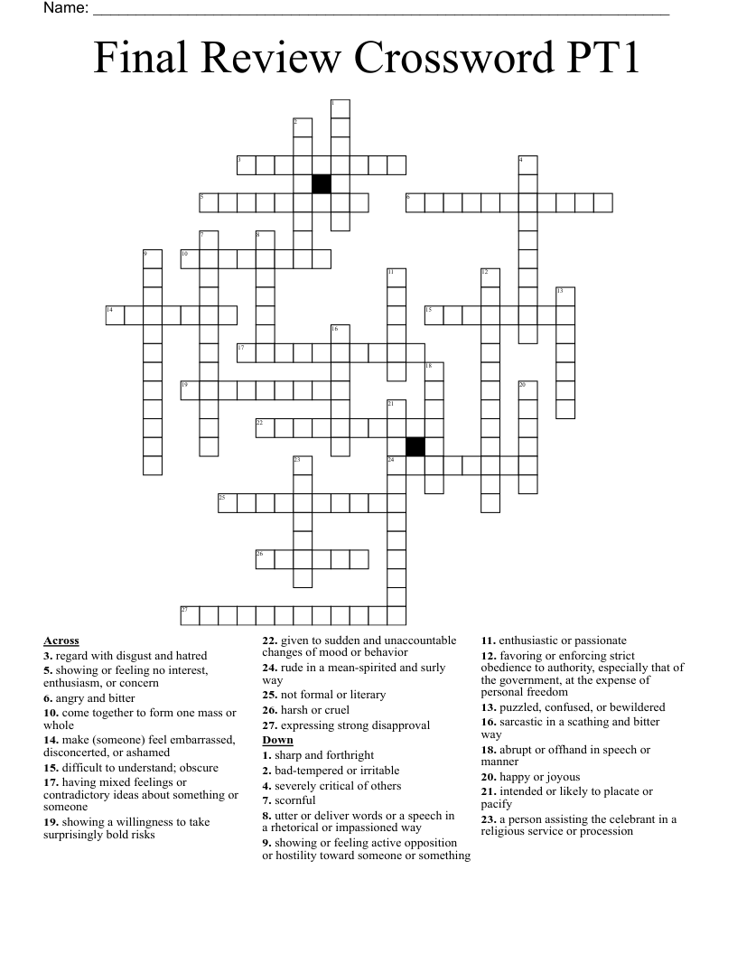 Final Review Crossword PT1