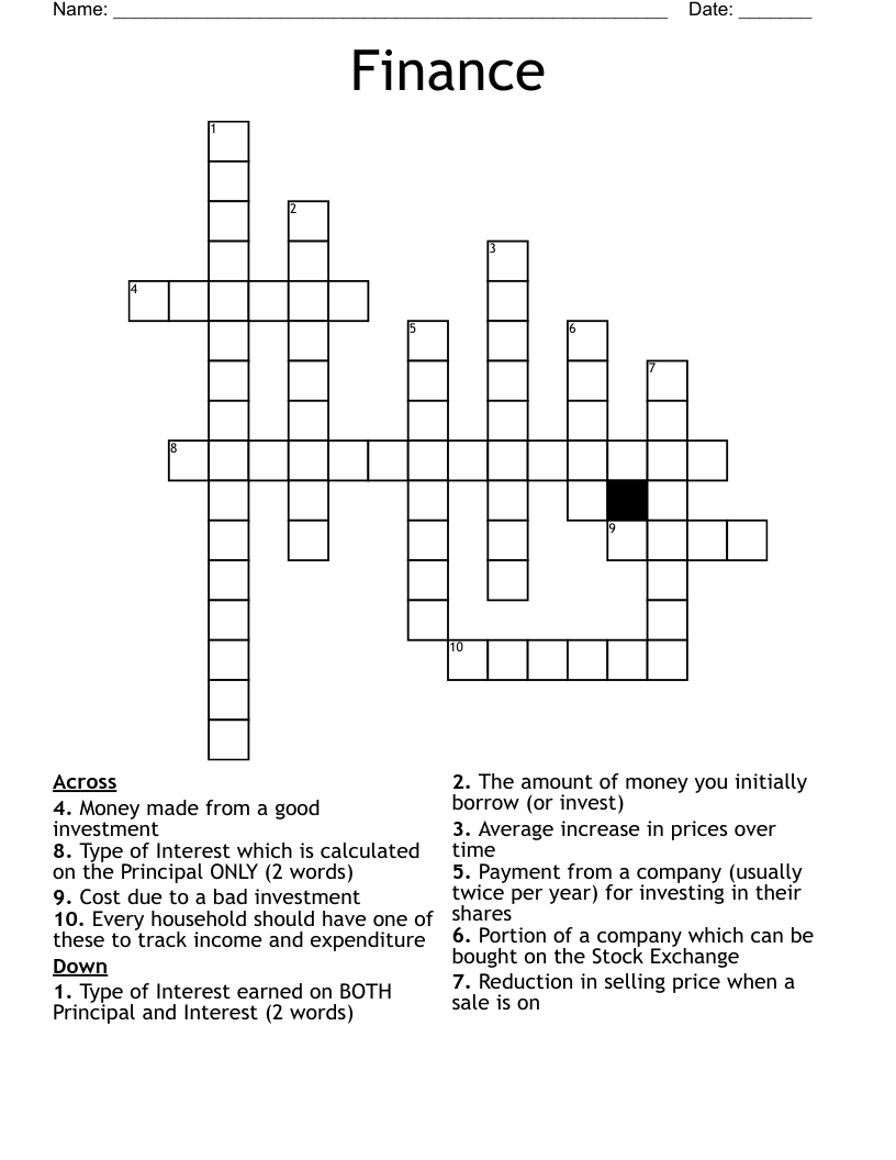 Finance Crossword