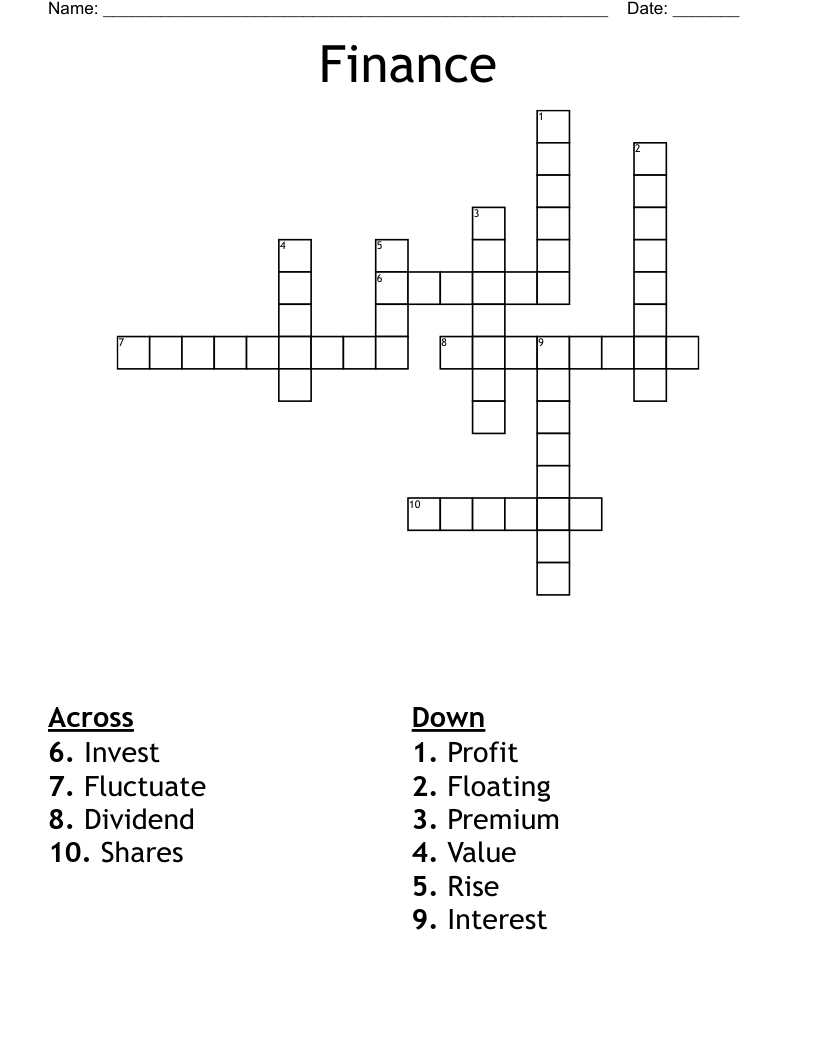 Finance Crossword