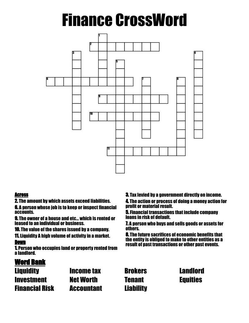 Finance CrossWord