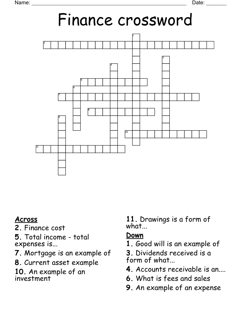 Finance crossword 