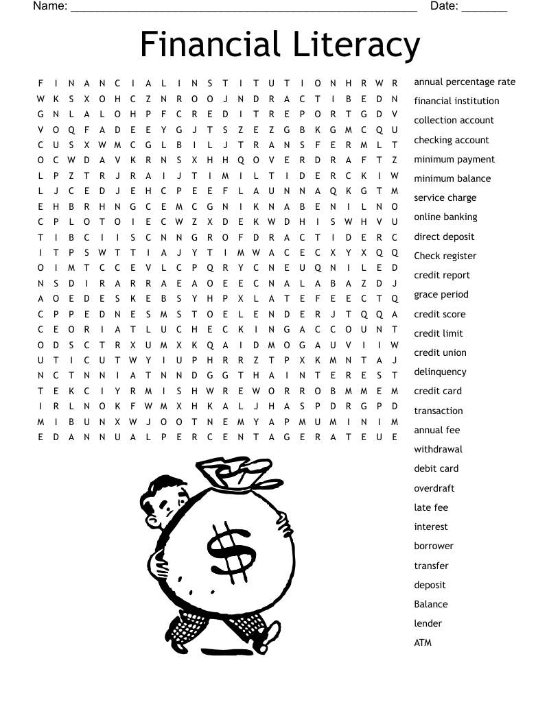 Financial Literacy Word Search