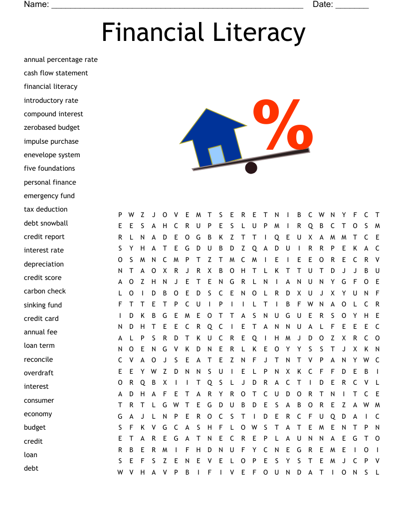 Financial Literacy Word Search
