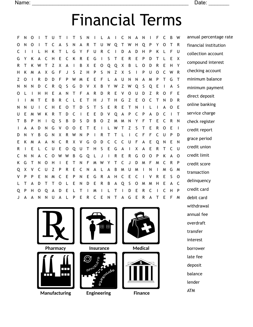 Financial Terms Word Search