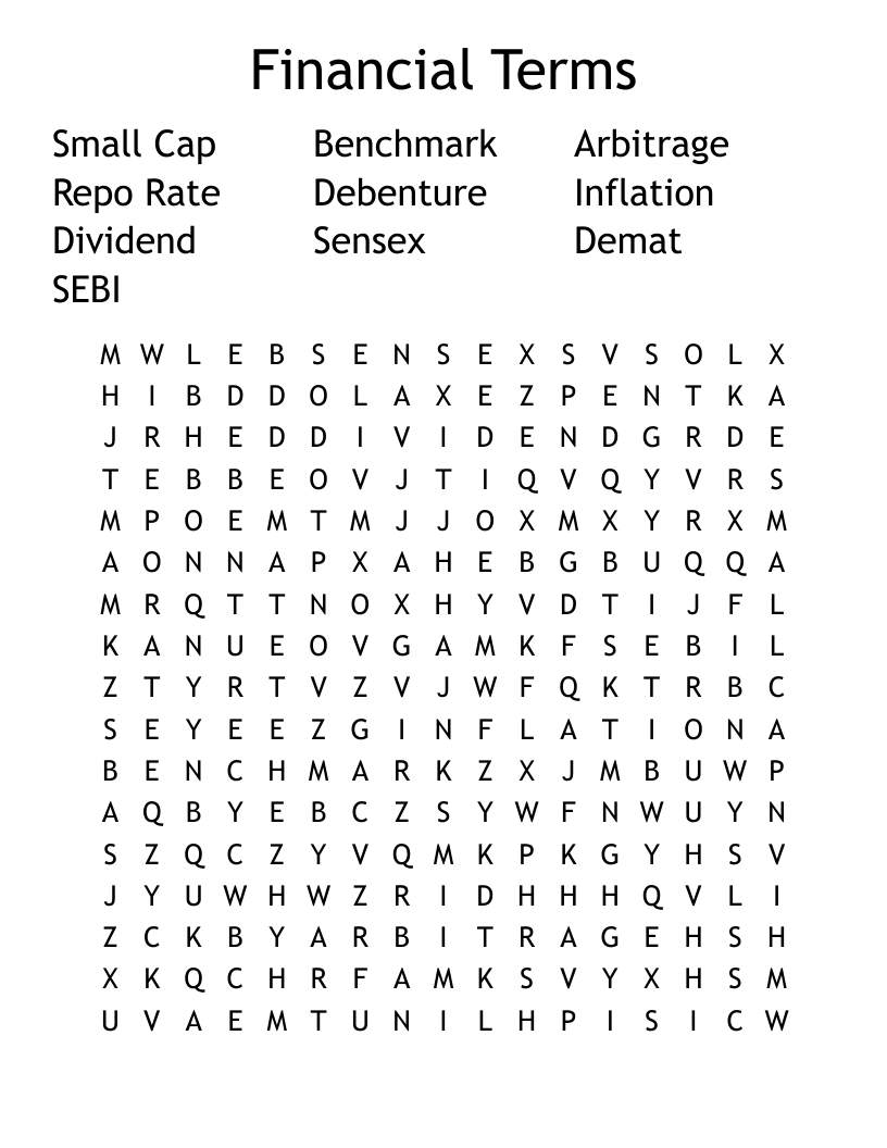 Financial Terms Word Search