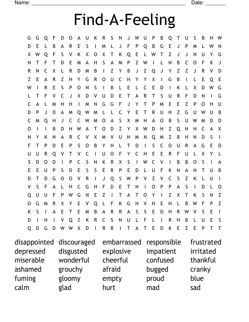Find-A-Feeling Word Search