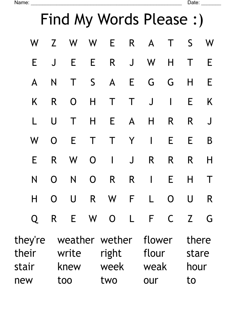 Find My Words Please :) Word Search