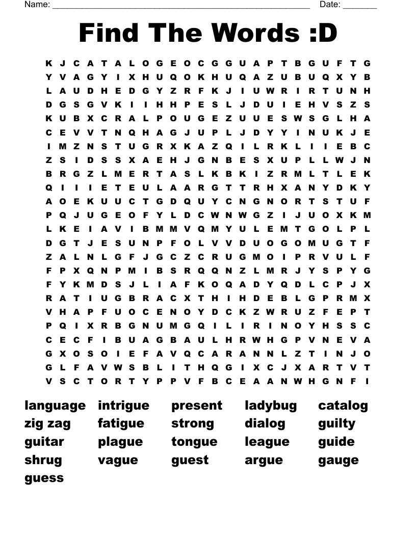 Find The Words :D Word Search