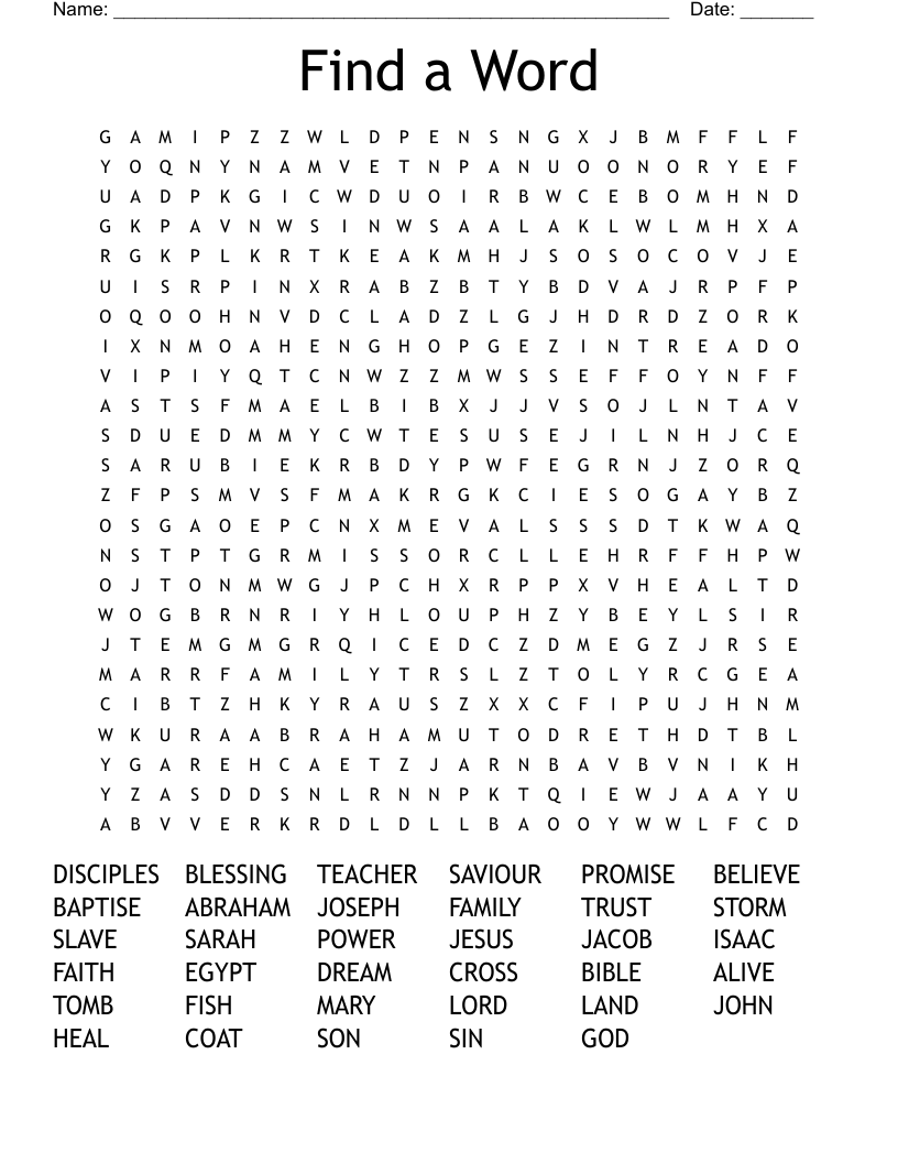 Find a Word Word Search