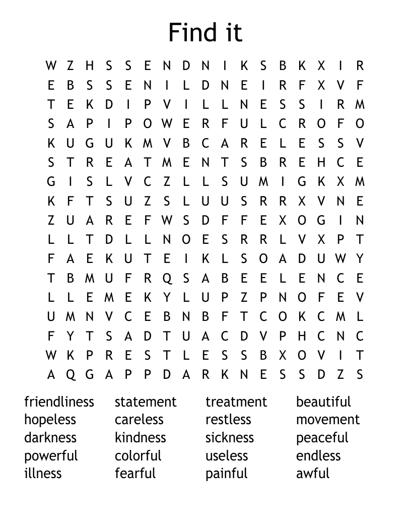 Find it Word Search