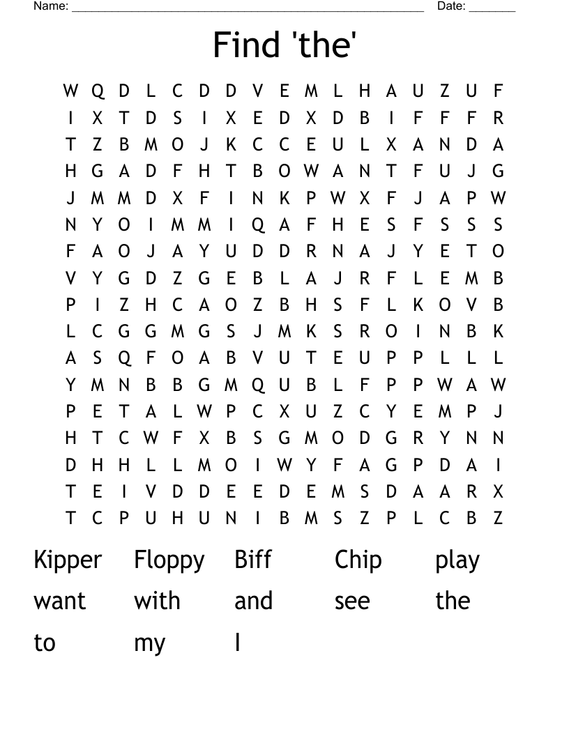 Find 'the' Word Search
