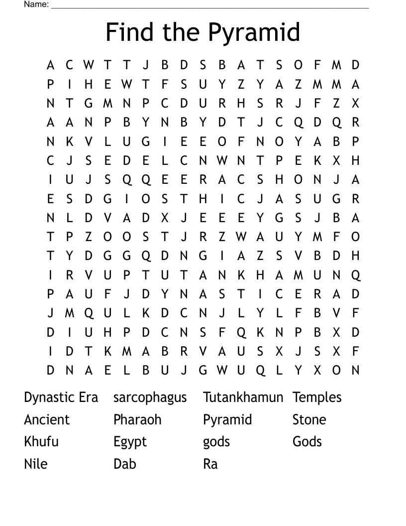 Find the Pyramid Word Search
