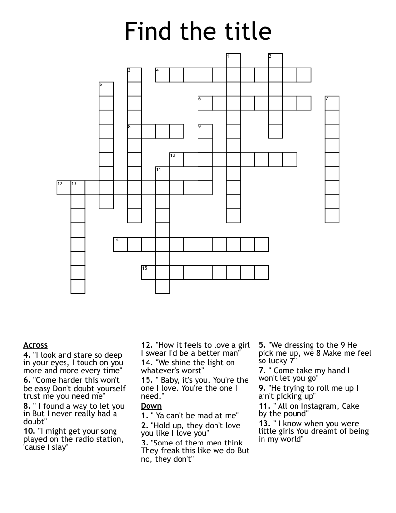 Find the title Crossword