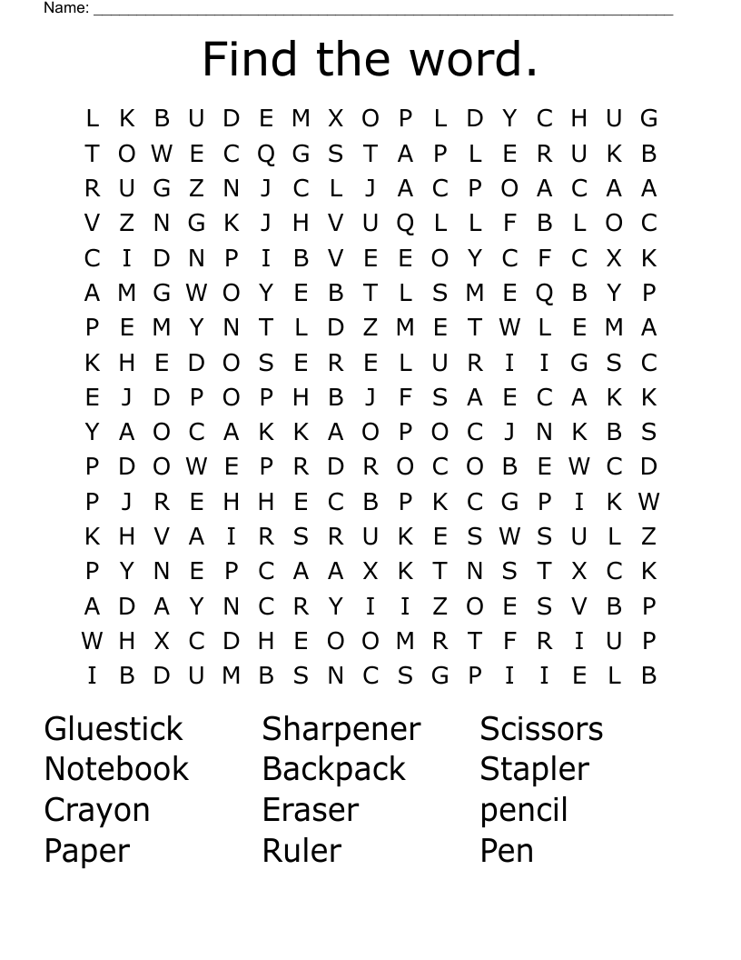 Find the word. Word Search