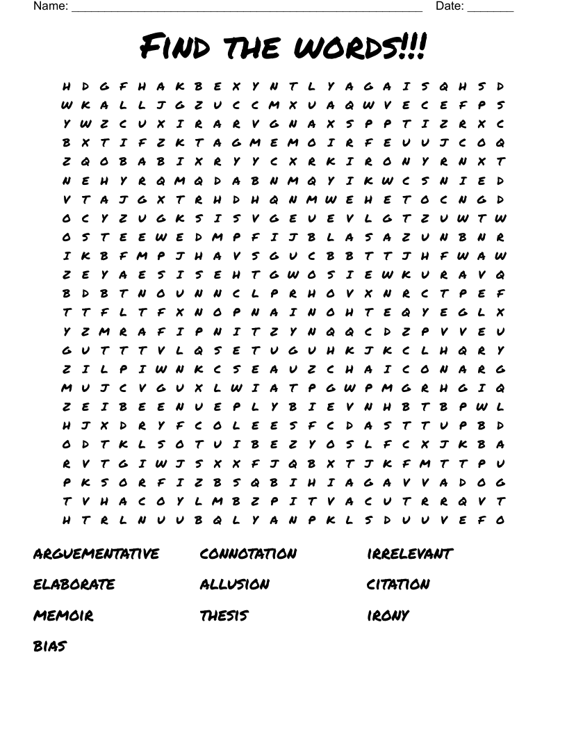 Find the words!!! Word Search