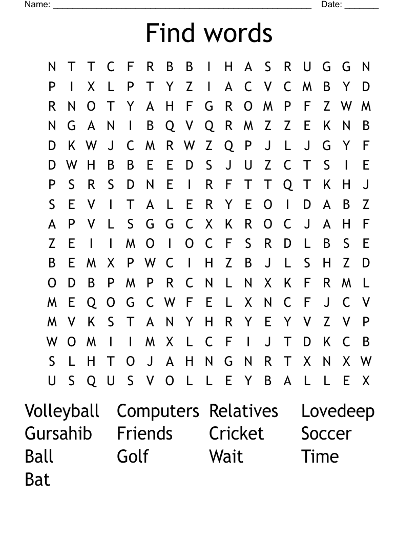 Find words Word Search