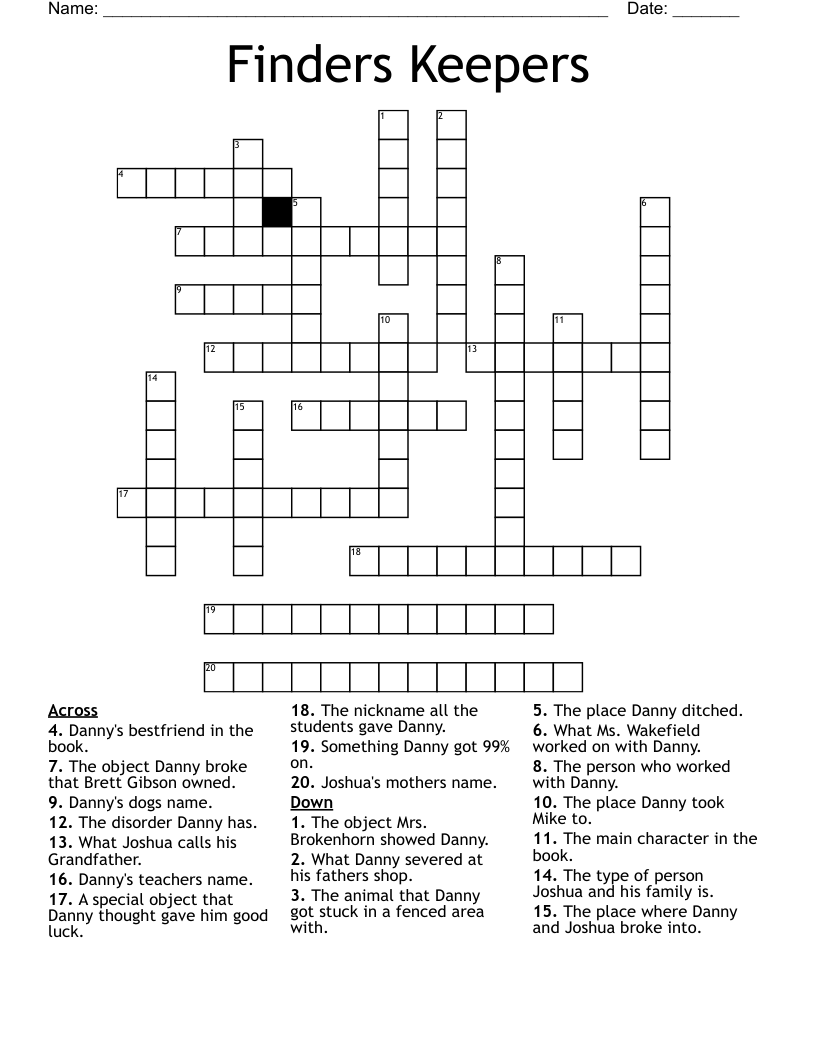 Finders Keepers Crossword