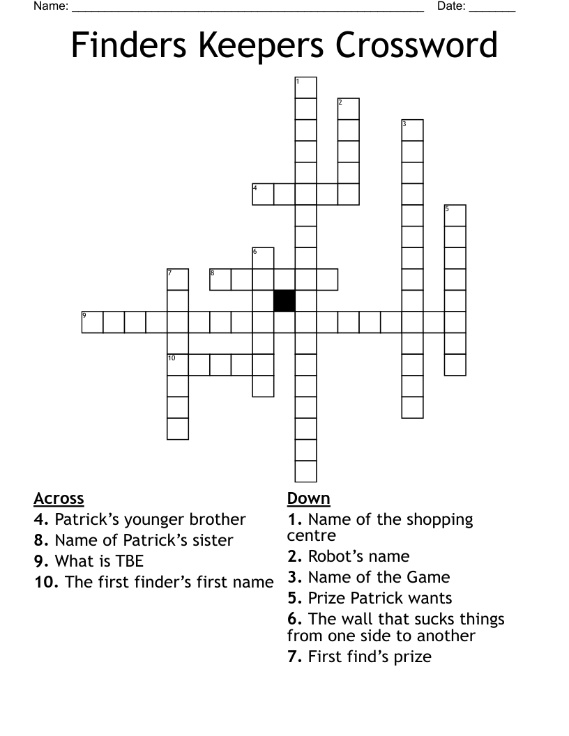 Finders Keepers Crossword