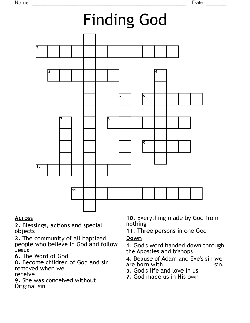 Finding God Crossword
