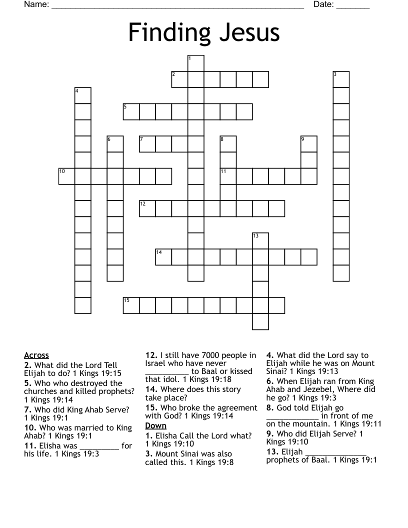 Finding Jesus Crossword