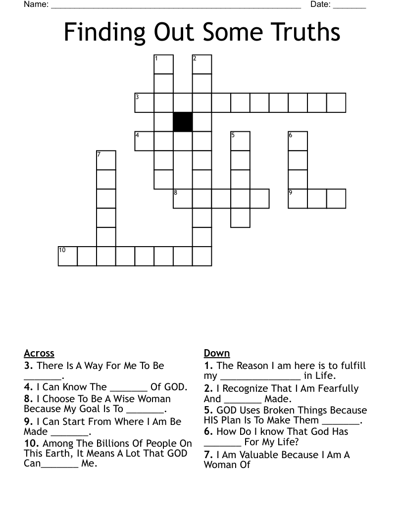Finding Out Some Truths Crossword