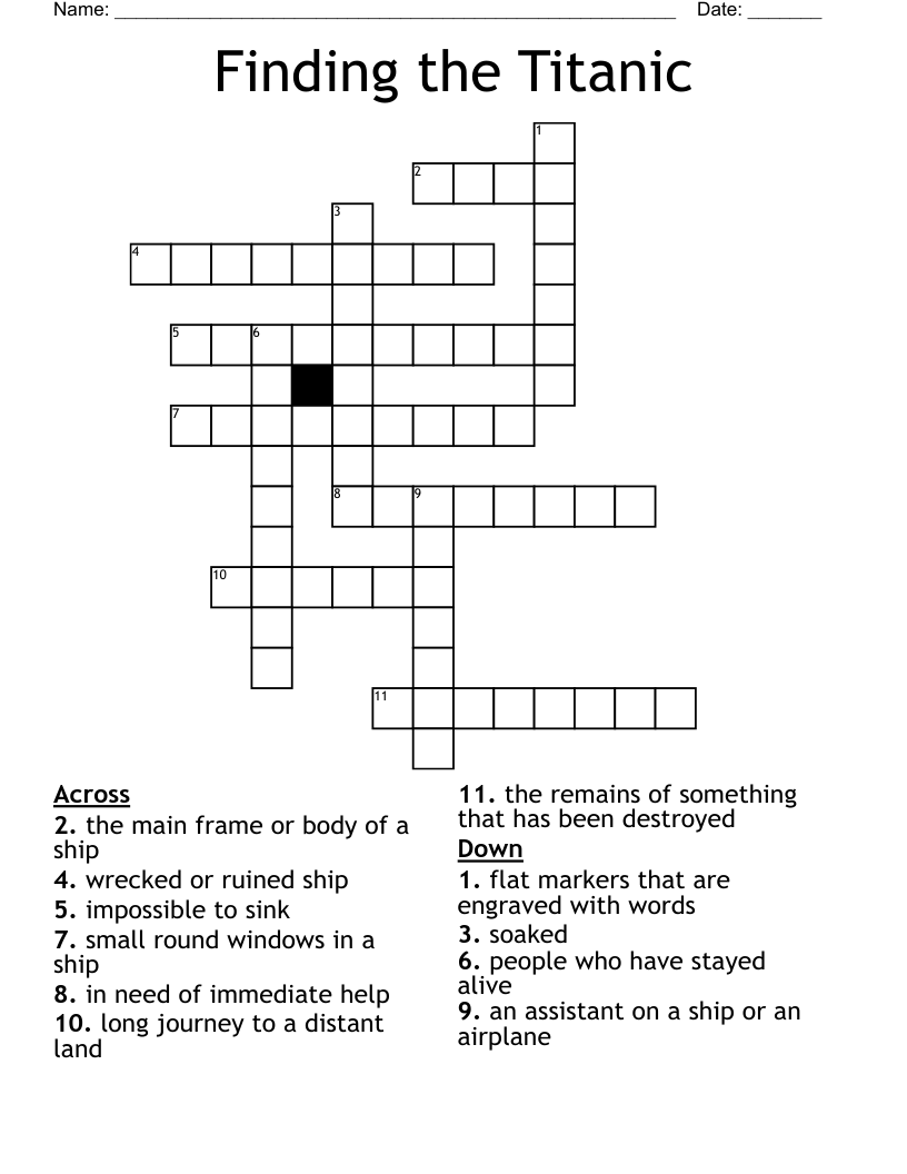 Finding the Titanic Crossword