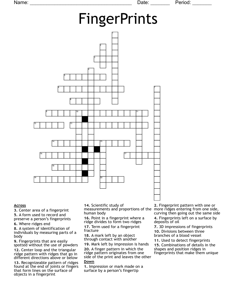 FingerPrints  Crossword