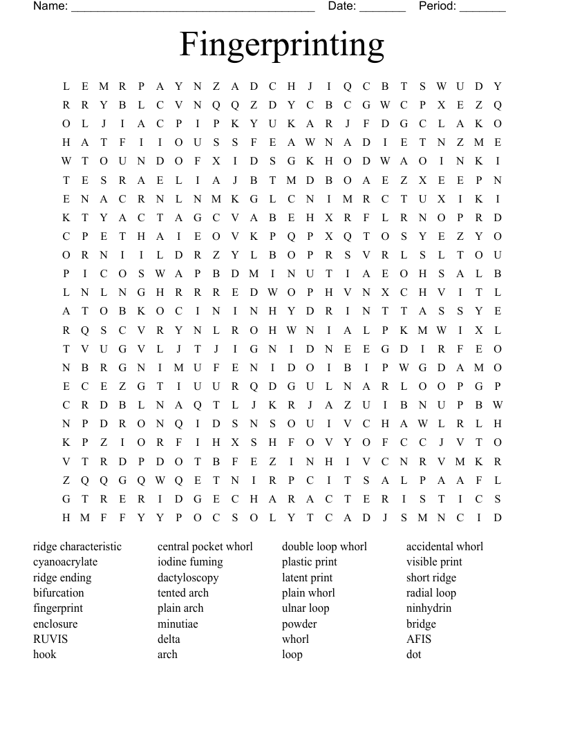 Fingerprinting Word Search