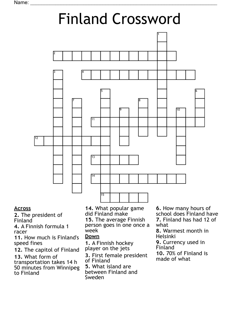 Finland Crossword