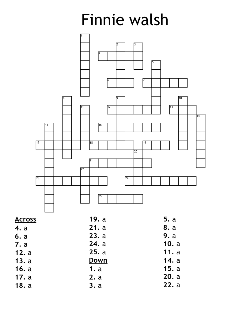 Finnie walsh  Crossword